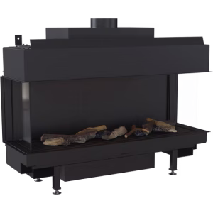 Estufa LEO 100 a gas natural de tres lados vidriados ∅ 100/150 9Kw